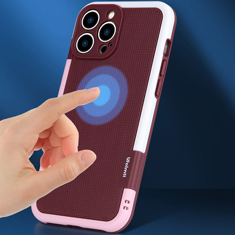 WOLMTT For iPhone 14 Pro Max Case Dual Color Frame Rhombus Texture PC+TPU Anti-drop Phone Cover WOLMTT For iPhone 14 Pro Max Case Dual Color Frame Rhombus Texture PC+TPU Anti-drop Phone Cover